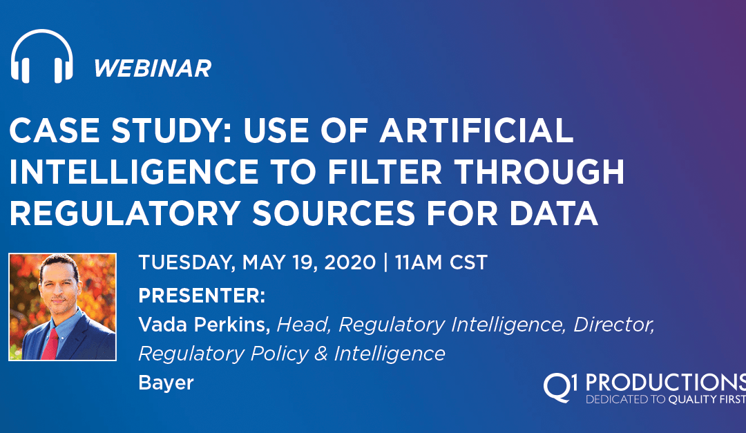 Webinar – Case Study: Use of Artificial Intelligence to Filter through Regulatory Sources for Data
