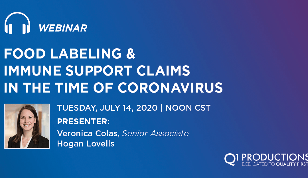 Food Labeling & Immune Support Claims in the Time of Coronavirus