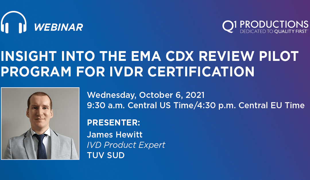 Insight into the EMA CDx Review Pilot Program for IVDR Certification